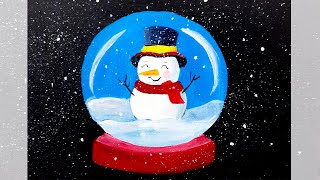 Acrylic snow man Painting | How to Paint Christmas with acrylics | Satisfying Relaxing by Draw so cute 6,299 views 5 months ago 4 minutes, 11 seconds