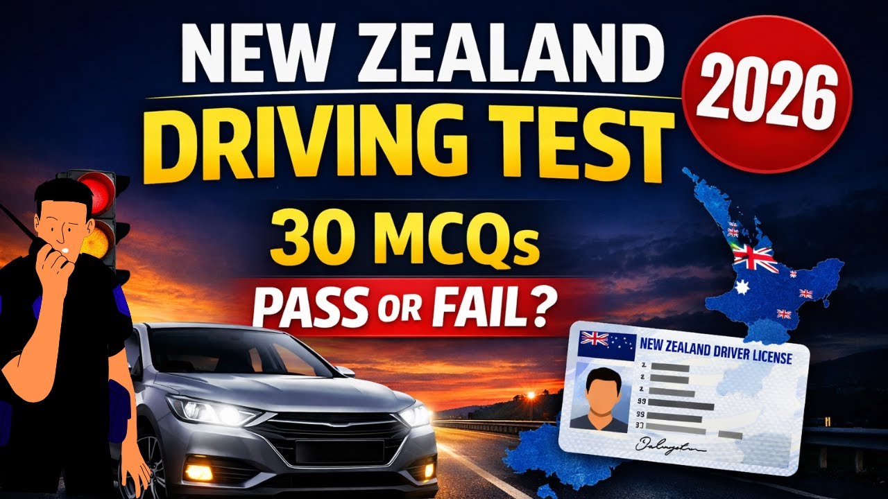 New Zealand Driving License Test 2026 | 30 Important MCQs with Answers ...