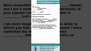 Letter for Document Submission in College