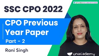 CPO Previous Year Paper | Part - 2 | English | SSC CPO 2022 Exam | Rani Singh