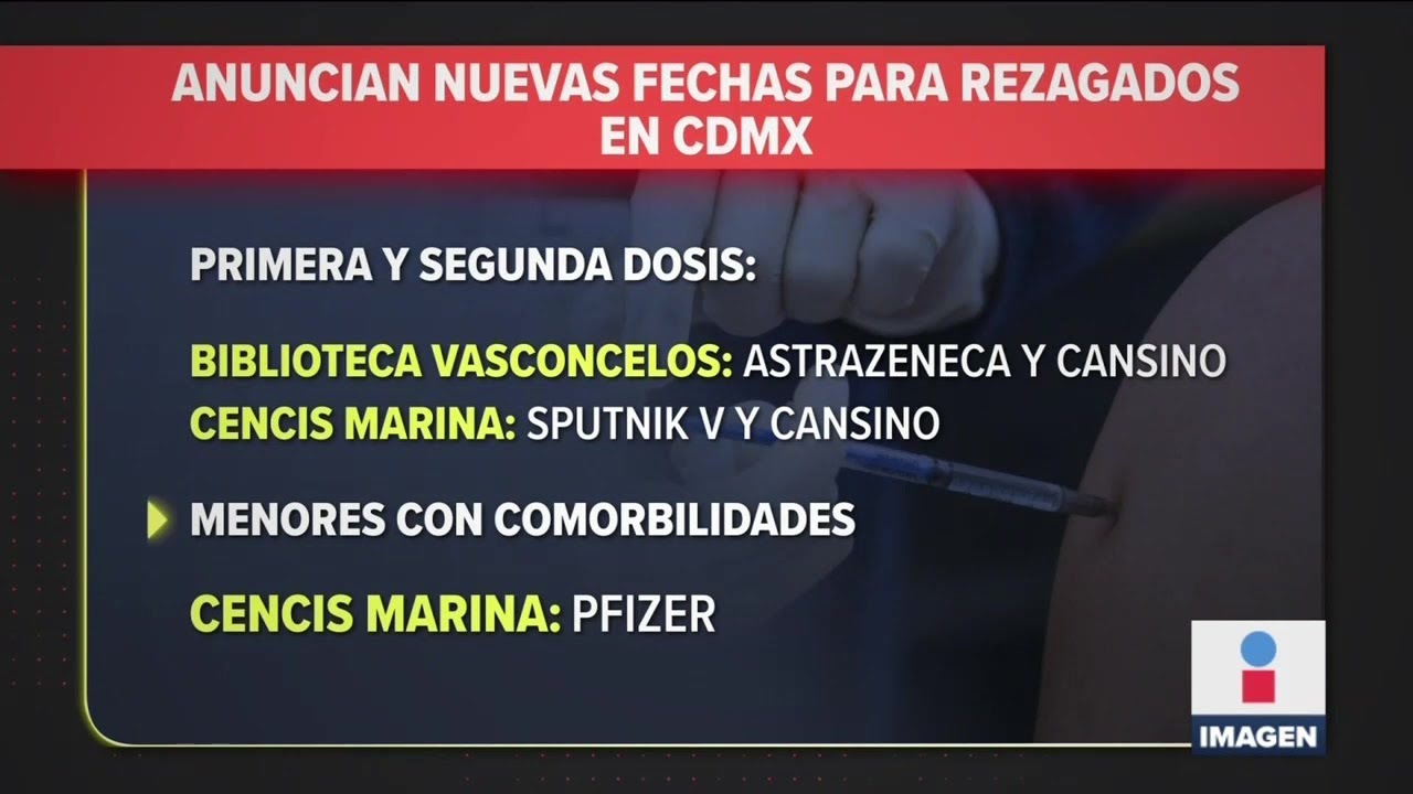 Anuncian nuevas fechas de vacunación para rezagados en CDMX | Noticias con  Ciro Gómez Leyva - YouTube