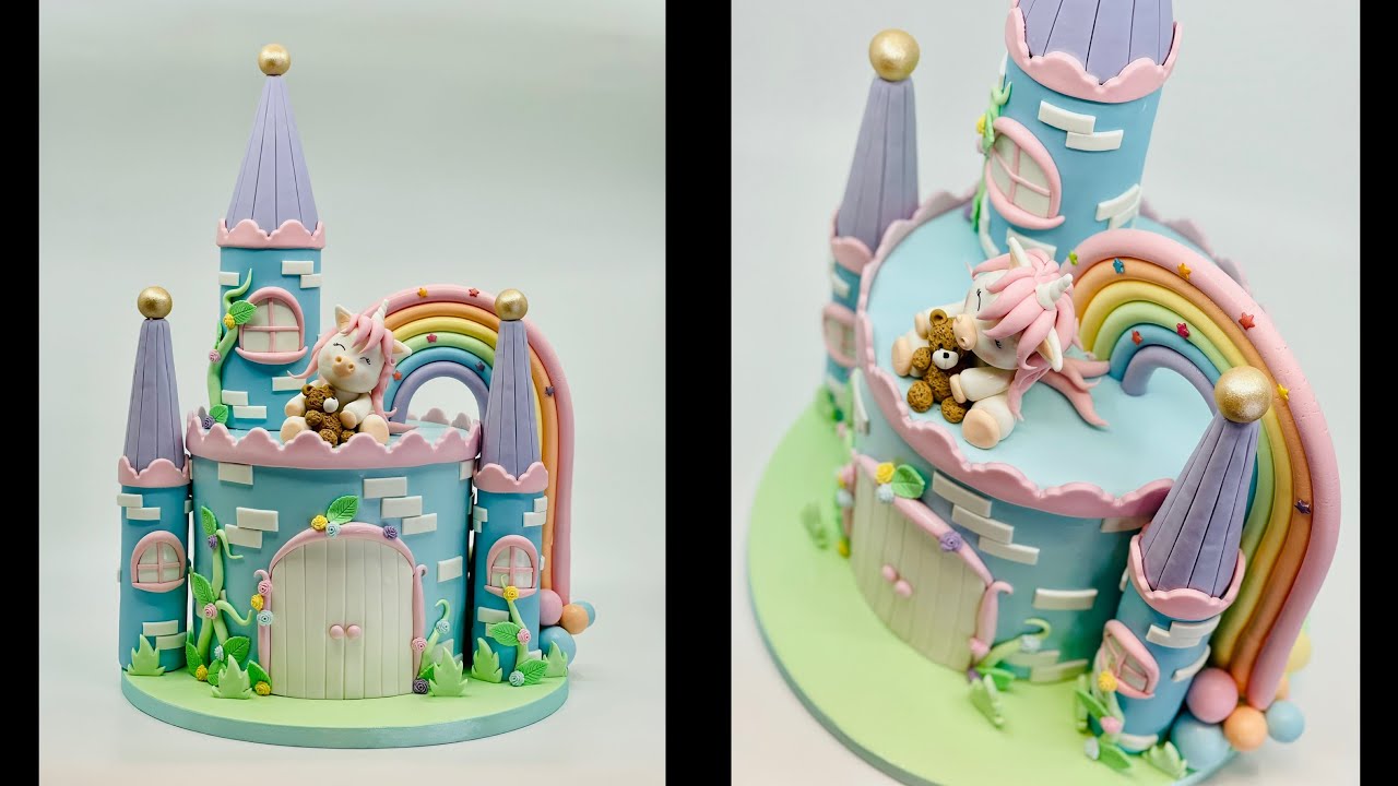 Unicorn Castle Cake