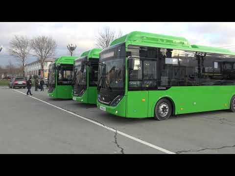 Первые зелёные автобусы ставят на маршрут №45 в Южно-Сахалинске