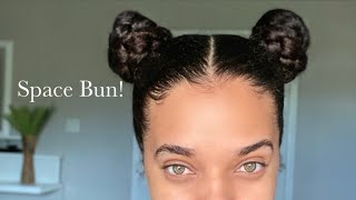 Sleek space bun | 5 minutes tutorial | naturalhair