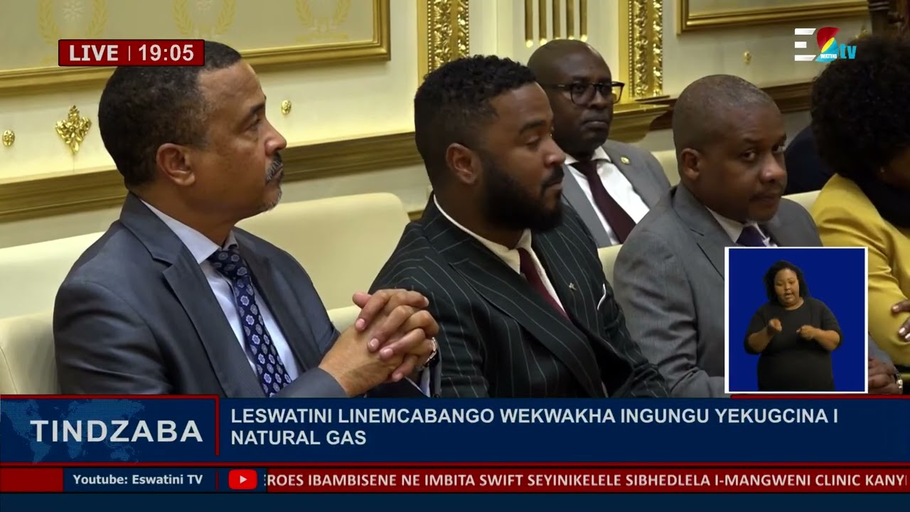 His Majesty King Mswati III welcoming Mozambique's President Daniel Chapo at Lozitha Grand Hall