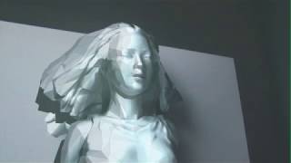 ToshihikoKato 3D projection mapping on paper sculpture at Gallery Natsuka