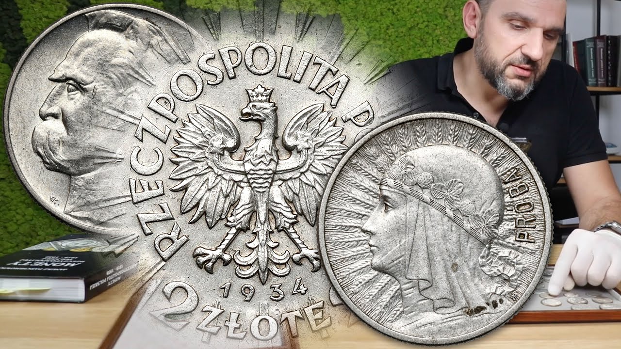 BABOCHŁOP - unikalna próba technologiczna 2 zł 1934 - Głowa Kobiety / Piłsudski