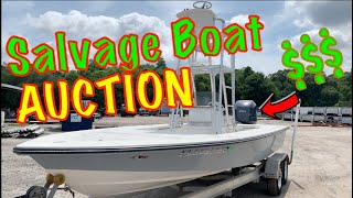 I BOUGHT A FLOODED FLATS BOAT FROM COPART SALVAGE AUCTION | 21FT Maverick Master Angler