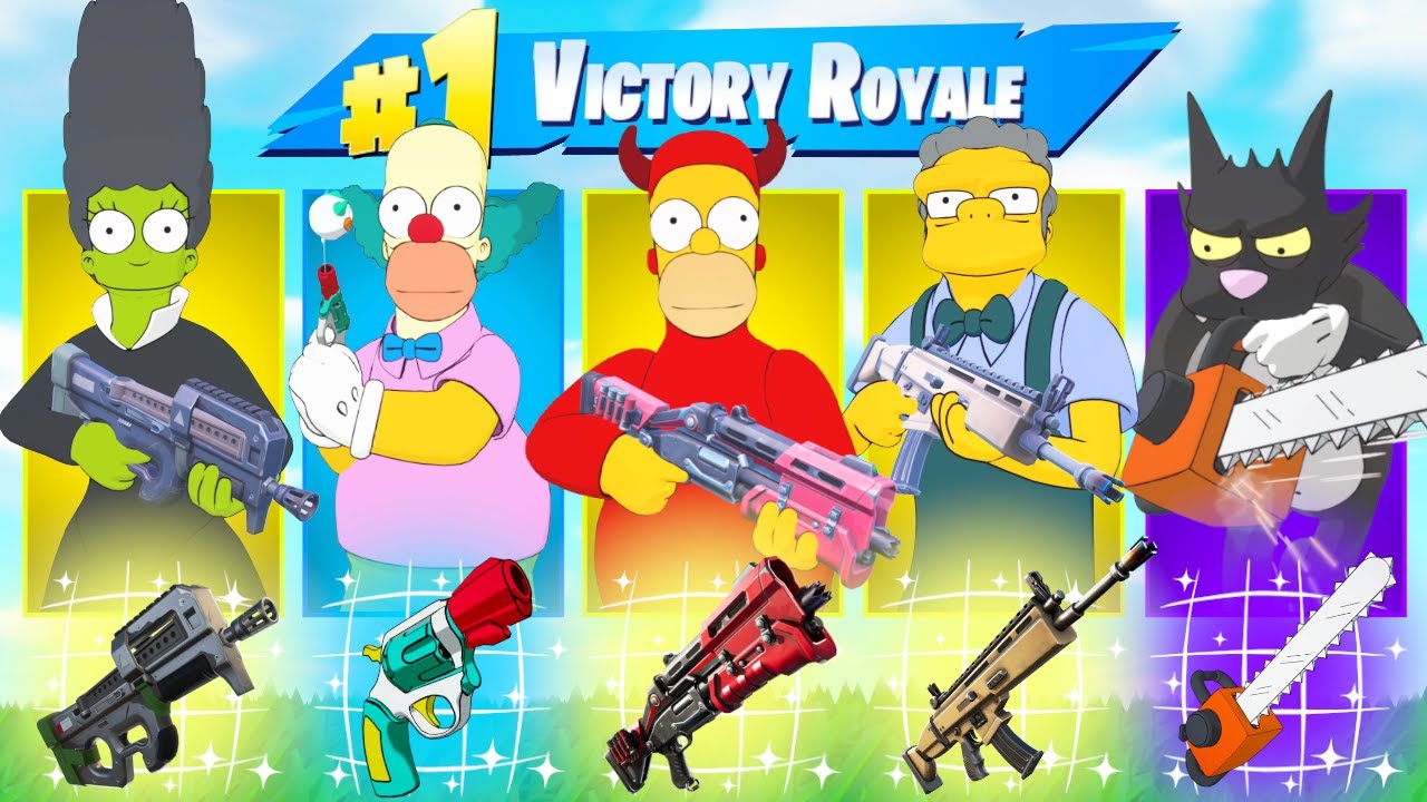 Я выиграл за каждого босса Симпсонов в Fortnite