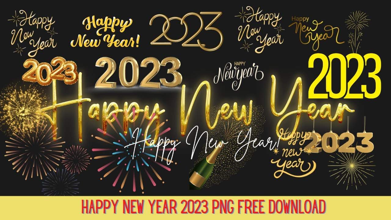 happy new year 2023 PNG free download - YouTube