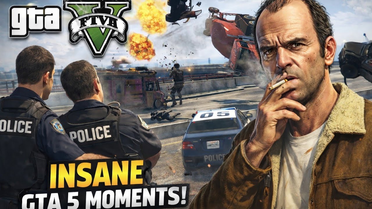 GTA V Full Chaos in Los Santos Explosions Cops madness - YouTube