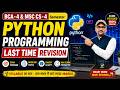 Python Programming Complete Revision 🔥 | BCA 4th & MSC CS 4th Sem | Exam 2026