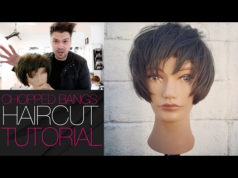 Short Choppy Bangs Haircut Tutorial + Bonus Block Color Technique ...