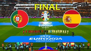 PORTUGAL vs SPAIN  - FINAL | EURO 2024 GERMANY | Full Match All Goals | PES Gameplay