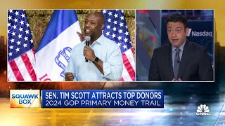 Sen. Tim Scott sees big money donor interest while Gov. Ron DeSantis hunts for cash