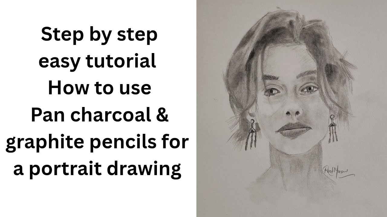 Step by step tutorial How to use pan charcoal for a portrait drawing ...