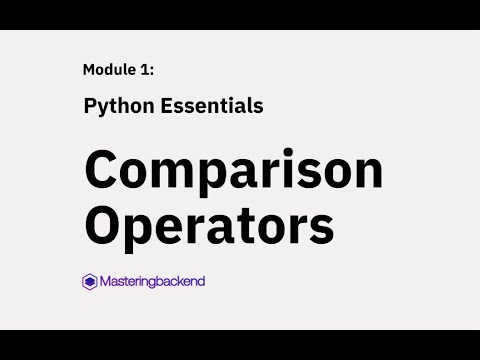 Comparison Operators in Python