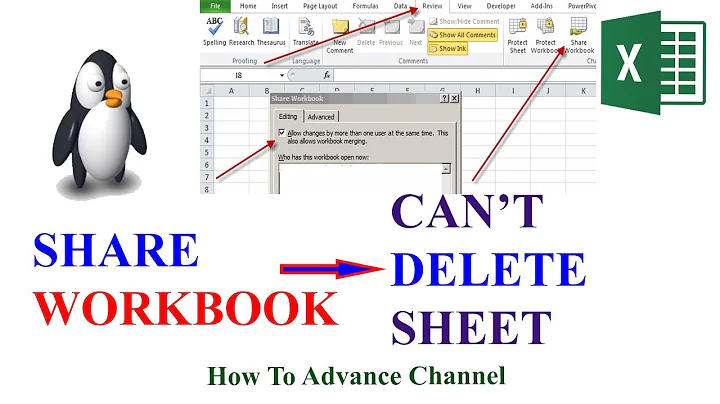 Chia sẻ File Excel | Vì sao Không Xóa Được Sheet  | Share Workbook - Can't Delete Sheet