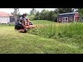 Mowing tall thick grass 15