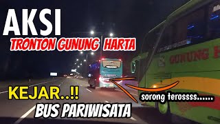 BABAT HABIS‼️Bus Tronton Balap Gunung Harta Balapan Dengan Bus Pariwisata Di Tol