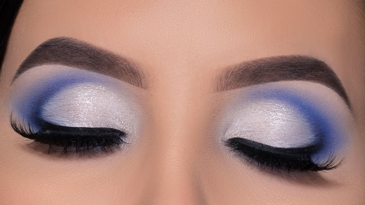 2. Blue Hair and Glitter Cut Crease Makeup Tutorial - wide 11