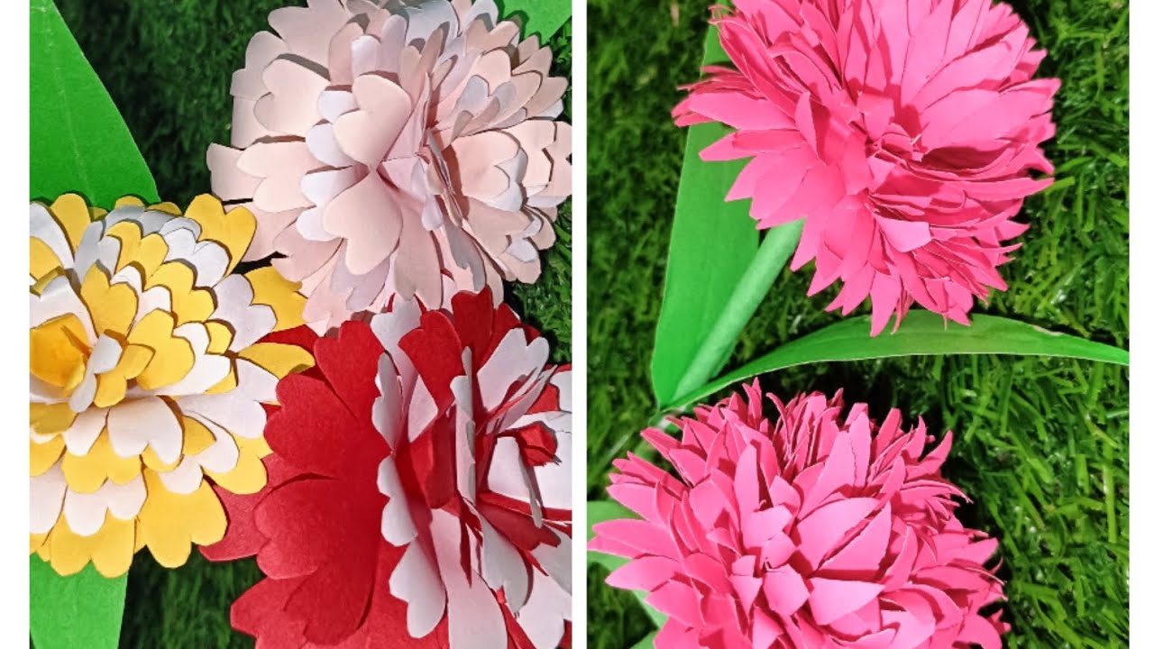 Beautiful & simple flowers making with paper #diy - YouTube