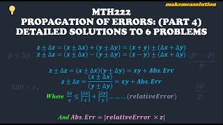 Solutions to 6 Manual Problems on error analysis including mixture problems