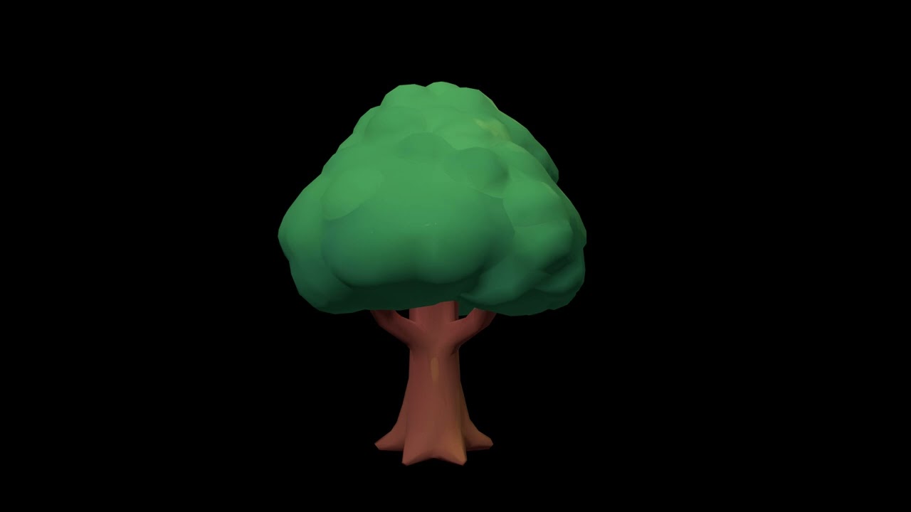 Low Poly Stylized Green Tree 2