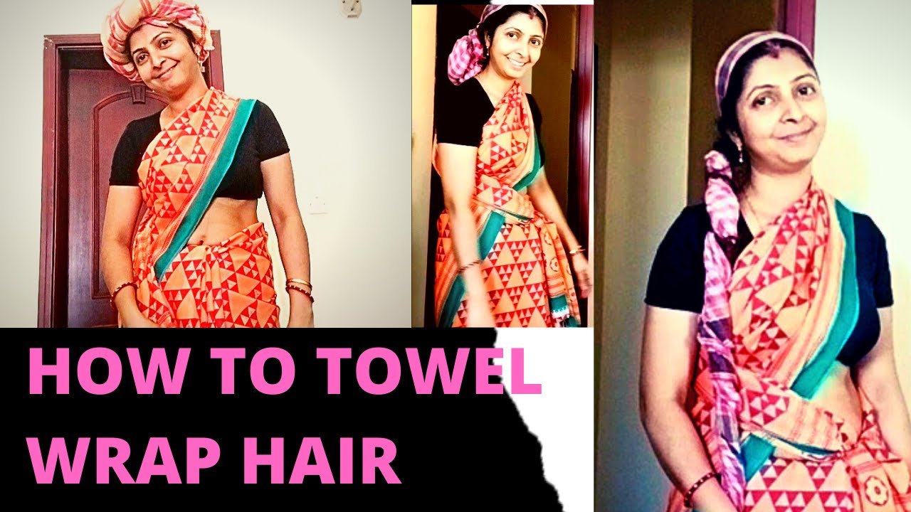 How to Towelwrap hair after bathing Towel Hat Wet Hair Towel