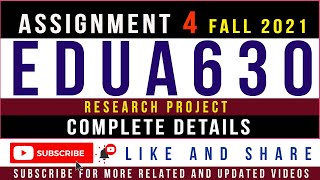 EDUA630 Assignment 4 Details Fall 2021 By Tanveer Online Academy || EDUA630 Assignment 4 Fall 2021