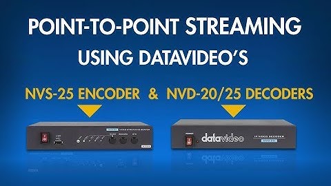NVS-25 & NVS-20/25: How to Send Video From Your Encoder to Your Decoder