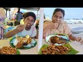 Chennai patinapakkam beach seafood special unlimited meals 50rs eating challenge mom  son