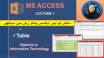 Table in MS Access in Pashto/ Lecture-1 in Pashto