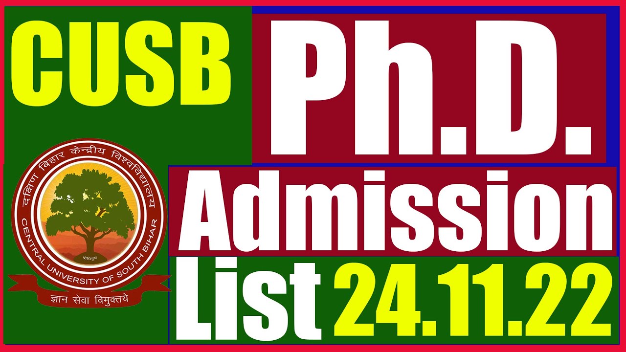 Alert | CUSB announced PhD Admission List & Waitlist