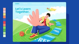 Modern Flat Illustration Design in Adobe Illustrator | Step by Step Vector Tutorial