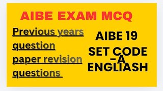 Aibe exam previous year question paper practice series aibe19 set code A previous year question
