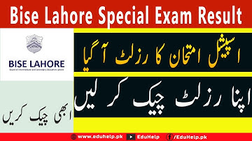 Bise Lahore Special Exam Result 2022