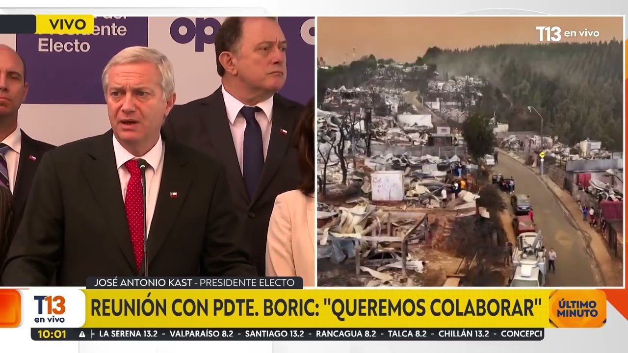 Kast dice que reconstrucción será prioridad: "No queremos que se repita lo que ocurrió en Valparaíso