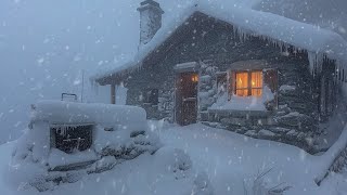 Heavy Blizzard at an Old Log Cabin| Howling Wind & Blowing Snow┇Sounds for Sleep, Study & Relaxation