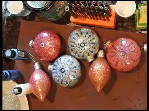 Dot Painted Glitter Ornament