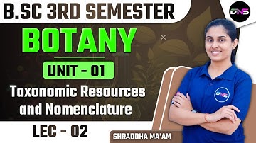 B.Sc 3rd Semester Botany | 3rd Semester Botany Unit-1st Taxonomic Resources And Nomenclature Lec-02