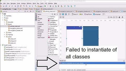 How to solve render instantiate Solve all render issues in android studio