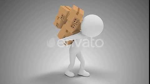 3D Man Carrying Boxes Behind His Back Loop With Alpha | Motion Graphics - Envato elements