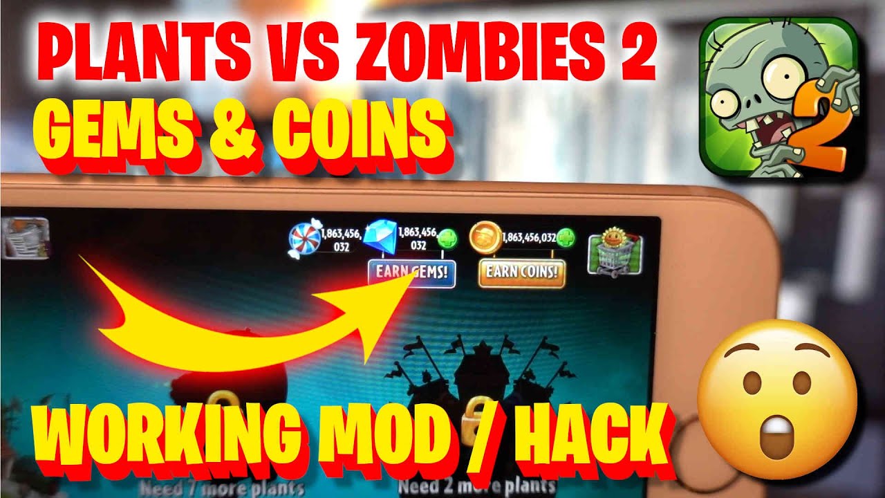 Plants Vs Zombies 2 MOD Unlimited Gems & Coins PvZ 2 Hack / Cheats 