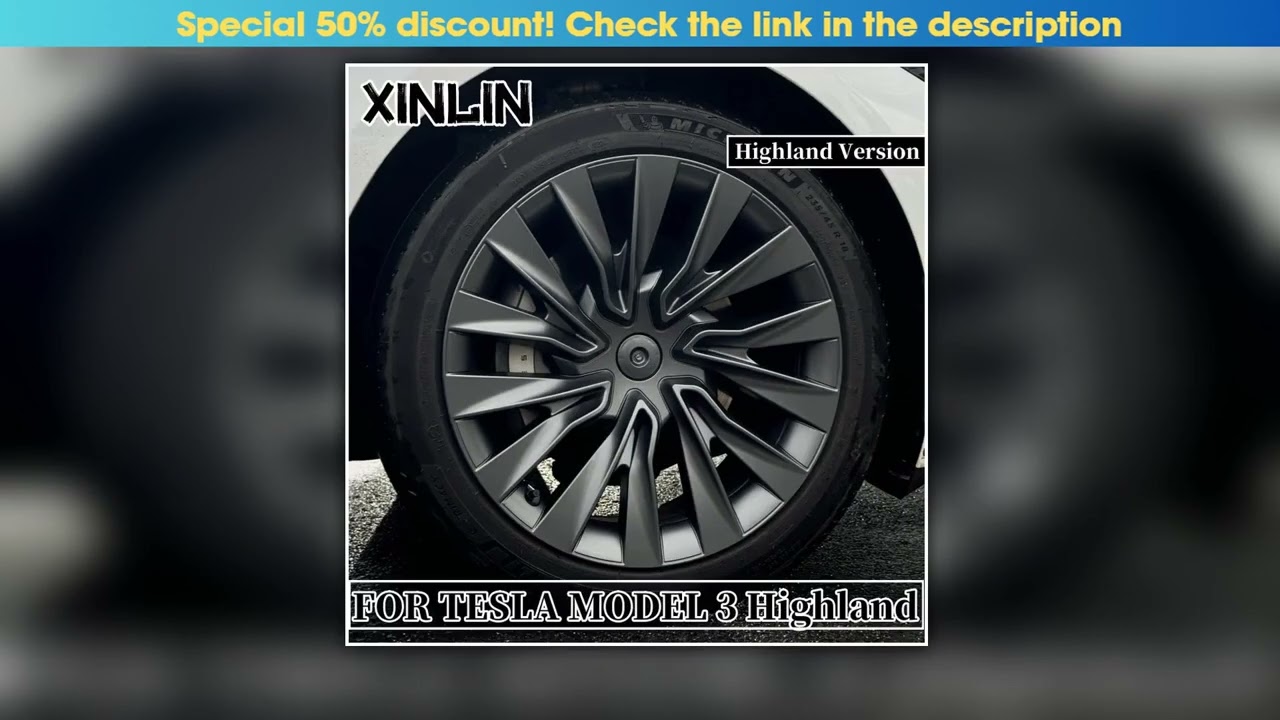 4PCS 18 Inch Hub Caps For Tesla Model 3 Highland Version 2024 Performance Replacement Wheel HubCap