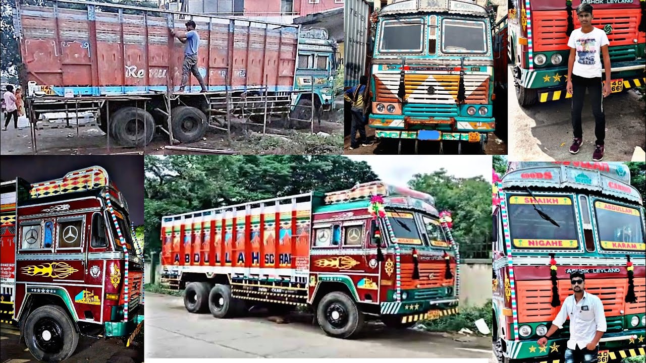 Ashok Leyland gadi n colouring kalamnuri shop India bodybuilder and colouring YouTube