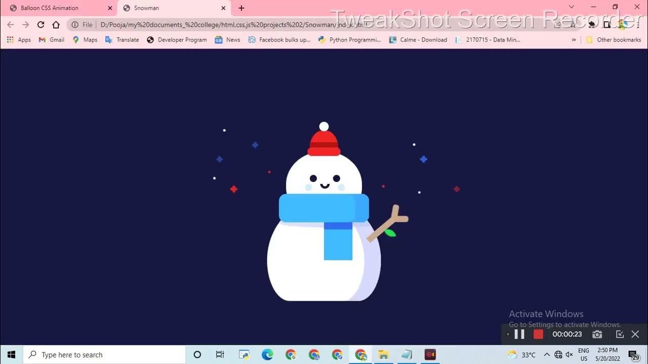 Snowman HTML, CSS, JS projects | Study easier by Pooja Patel | Coding ...