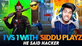 REACTION ON SIDDHU PLAYZZ 1 vs 1 with pc player#dfg #freefiremax #headshots #sanzzo