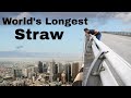 Trying To Drink From The World's Longest Straw