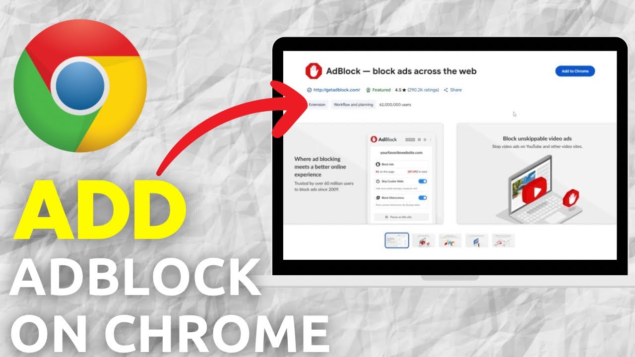 How To Add AdBlock In Google Chrome - YouTube